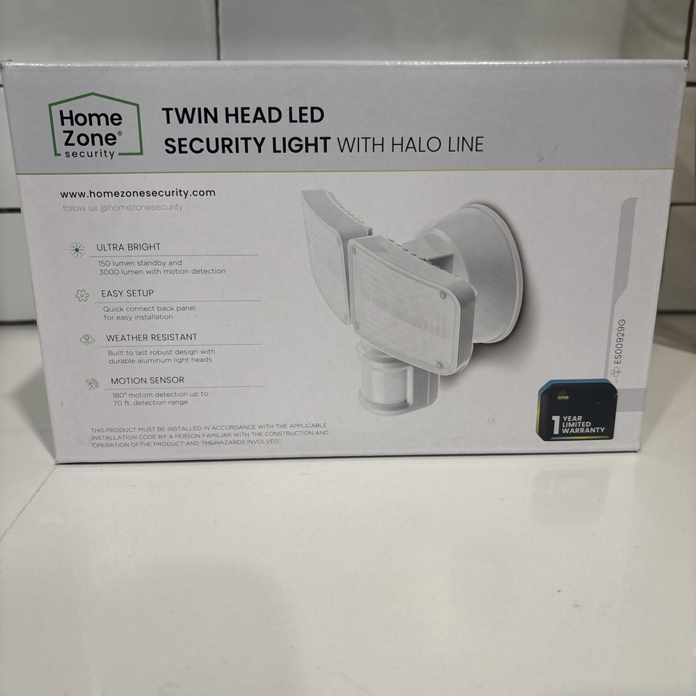 New Home Zone Security LED Twin Security Light Motion 3000L ES00929G